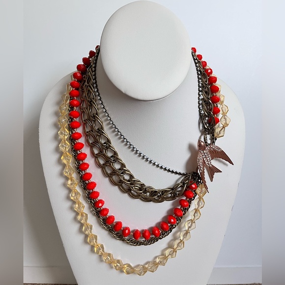 FOSSIL | Antique Style NECKLACE with BIRD! - Picture 1 of 14